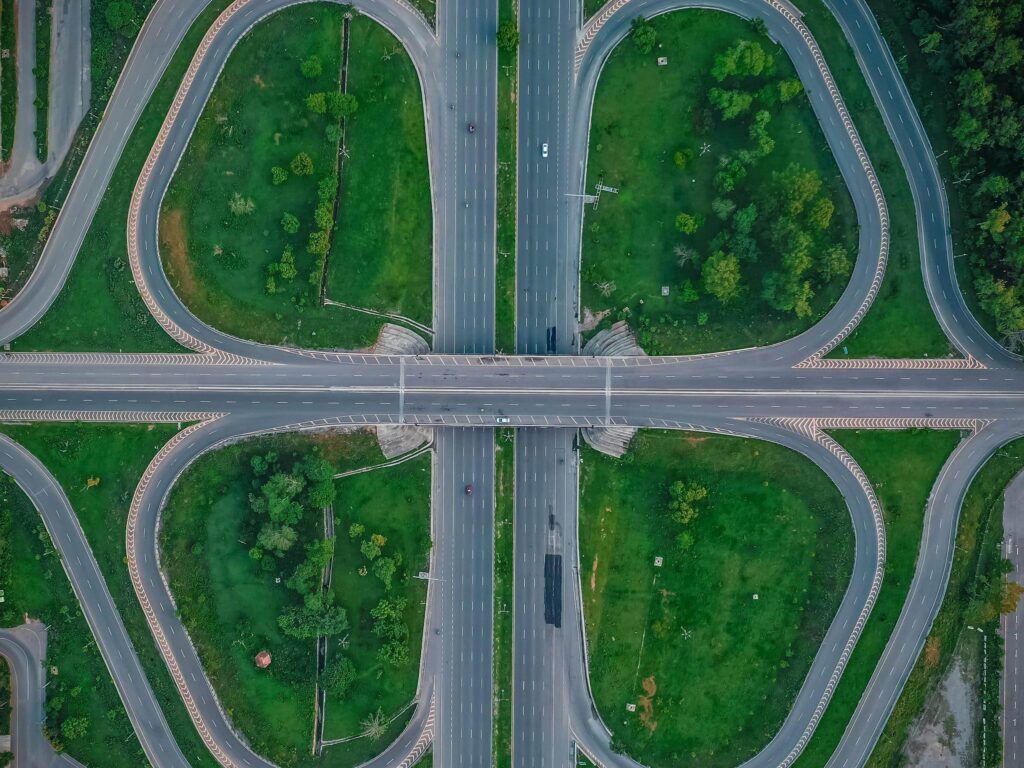 High Angle Photo of Roads